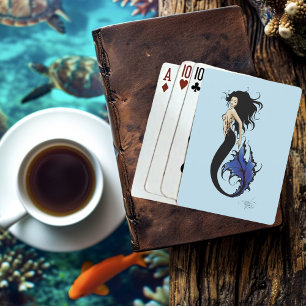Tribal Blå Havsfröken Elegant Fantasy Siren Casinokort