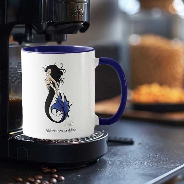 Tribal Blå Havsfröken Elegant Fantasy Siren Mugg (Skapare uppladdad)