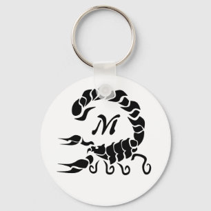 Tribal Black Scorpion Monogram Nyckelring