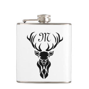 Tribal Black Stag Silhouette Monogram Fickplunta