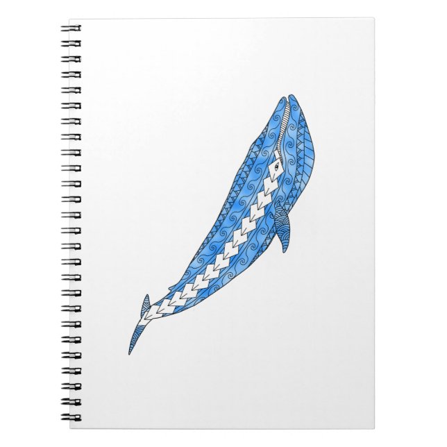 Tribal Blue Whale Anteckningsbok (Framsidan)