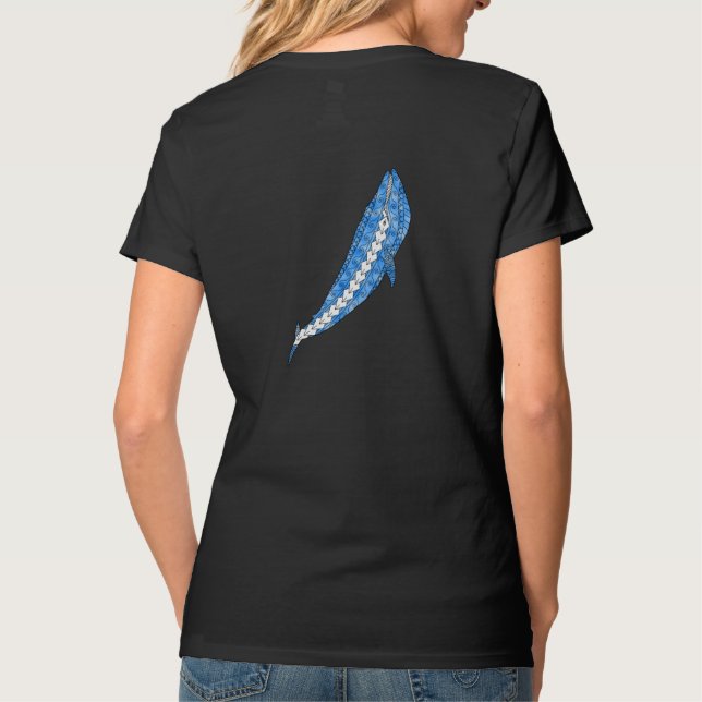 Tribal Blue Whale Tee Shirt (Baksida)