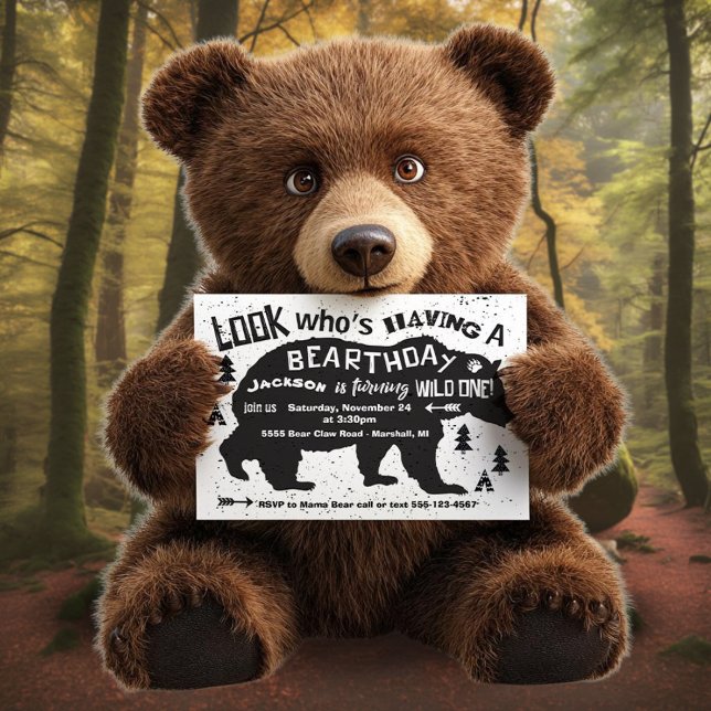 Tribal Boho Bear Birthday Vild 1! Inbjudningar (Skapare uppladdad)