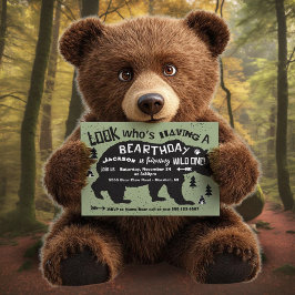 Tribal Boho Bear Birthday Vild 1! Inbjudningar