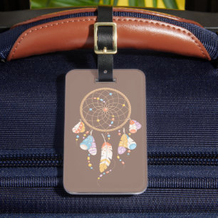 Tribal Boho Dreamcatcher på Brown Bagagebricka