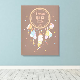 Tribal Boho Dreamcatcher på Brown Quote Canvastryck