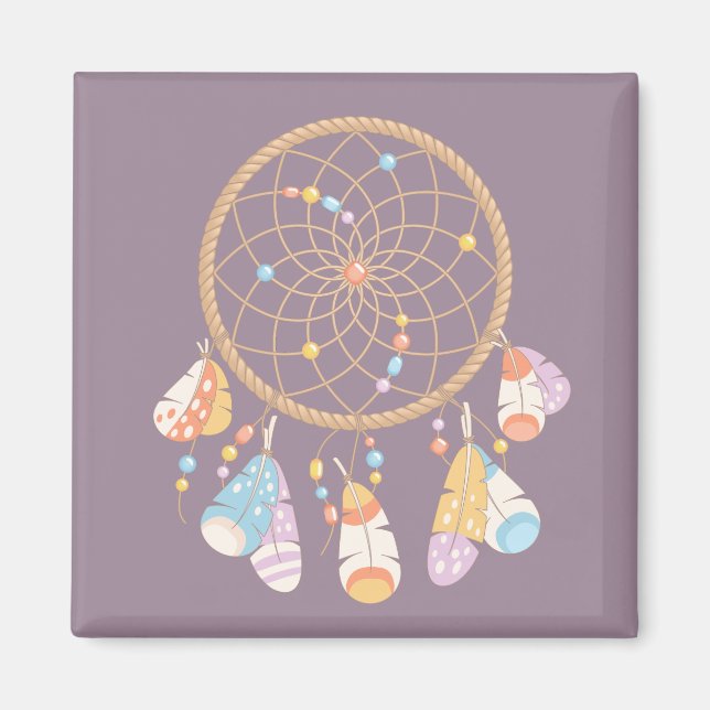 Tribal Boho Drömfångare i Lila Magnet (Framsidan)