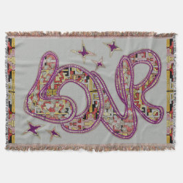 Tribal Boho Kärlek mönster filt