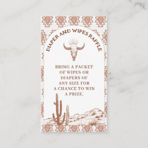 Tribal Boho Rodeo Baby Shower Diaper Raffle Insert Visitkort