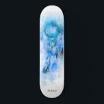 *~* Tribal Boho Shamanic Helig Dream Catcher Mini Skateboard Bräda 18,5 Cm<br><div class="desc">* Western BOHO American Watercolor Abstrakt Dream Catcher Journey med vackra Feathers som en Shamanic-symbol för en Native American Andlig Healer eller BOHEMIAM-design. *** färg är mestadels TURKIET OCH AQUA färg på VITE. Denna spritbaserade, esoteriska populära boho kreativ abstrakt modern drömmare och Fjäderdesign kommer med största sannolikhet att uppskattas av...</div>