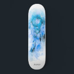 *~* Tribal Boho Shamanic Helig Dream Catcher Mini Skateboard Bräda 18,5 Cm<br><div class="desc">* Western BOHO American Watercolor Abstrakt Dream Catcher Journey med vackra Feathers som en Shamanic-symbol för en Native American Andlig Healer eller BOHEMIAM-design. *** färg är mestadels TURKIET OCH AQUA färg på VITE. Denna spritbaserade, esoteriska populära boho kreativ abstrakt modern drömmare och Fjäderdesign kommer med största sannolikhet att uppskattas av...</div>