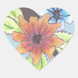 Tribal Bouquet Hjärtformat Klistermärke