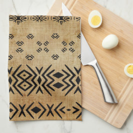 Tribal Brown Beige Kökshandduk