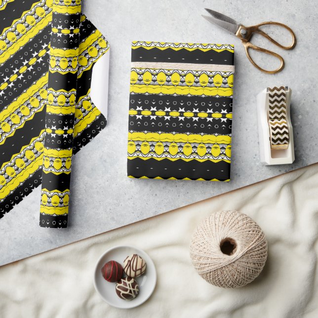 Tribal Brown & Black Mönster Presentpapper (Hantverk)