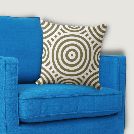 Tribal Brown & White Nested Circle Mönster Kudde