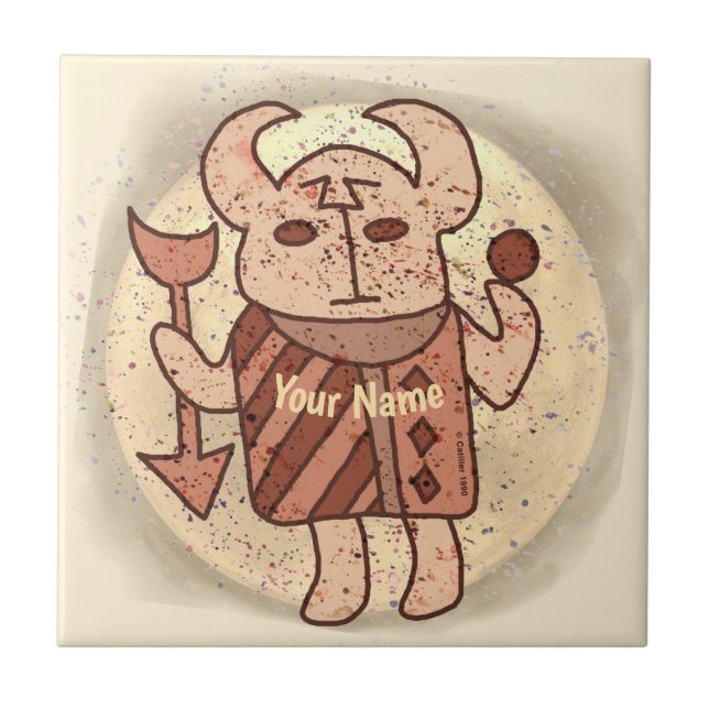 Tribal Bull Rune  Kakelplatta (Framsidan)