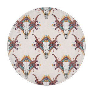 Tribal Bull Skull: Boho Seamless