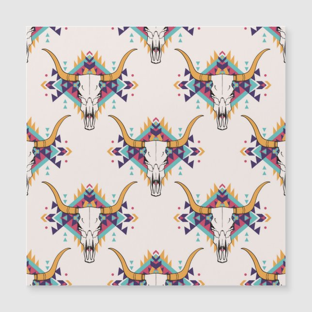 Tribal Bull Skull: Boho Seamless (Framsida)