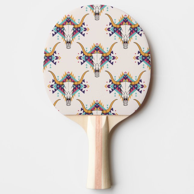 Tribal Bull Skull: Boho Seamless Pingisracket (Framsidan)