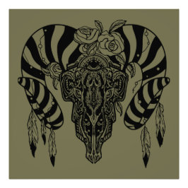 Tribal buske skalle fototryck