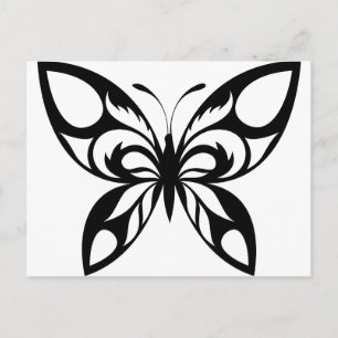 Tribal-Butterfly-Silhouette Vykort