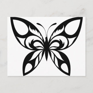 Tribal-Butterfly-Silhouette Vykort