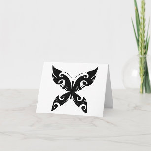 Tribal Butterfly Tattoo Bold Black Bläck Stil Kort