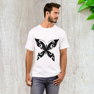 Tribal Butterfly Tattoo Bold Black Bläck Stil T Shirt