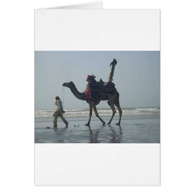 Tribal Camel Ride: God morgon Tide Sands & Sea Hälsningskort (Framsidan)
