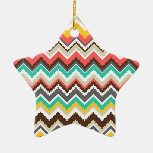 Tribal Chevron Julgransprydnad Keramik (Framsidan)