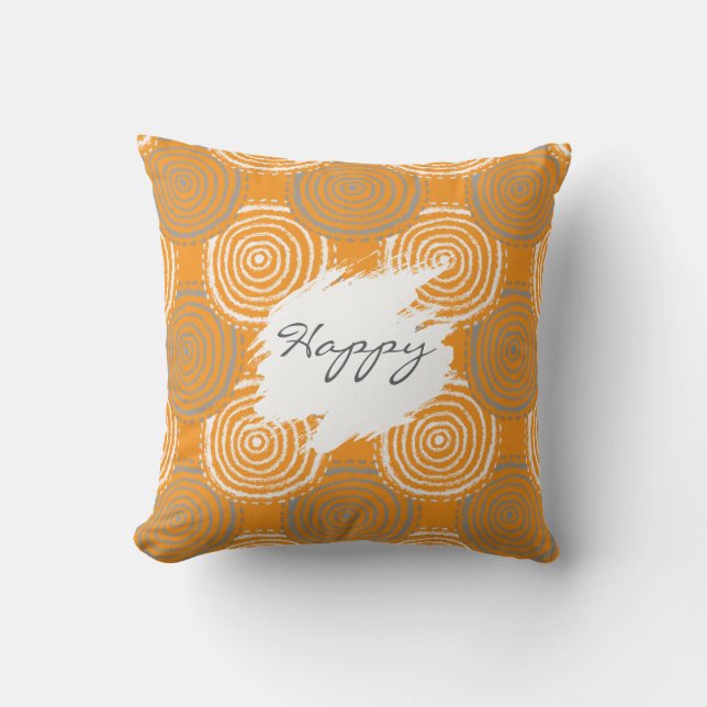 Tribal Circle Pattern Throw Pillow Kudde (Framsida)