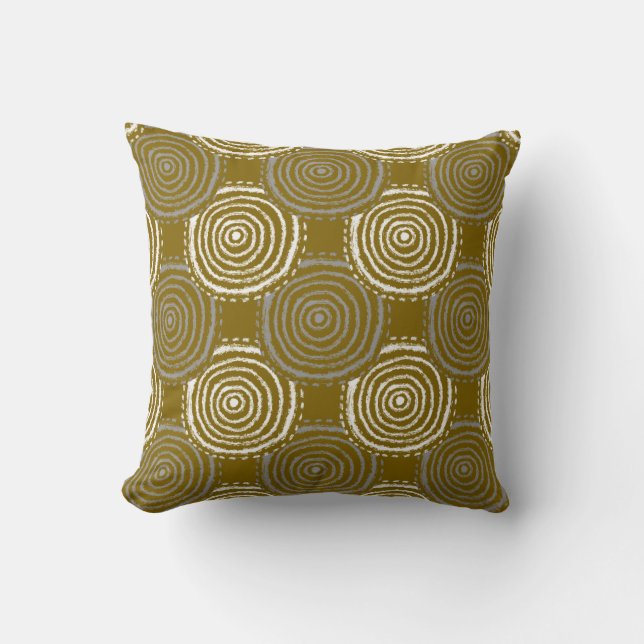 Tribal Circle Pattern Throw Pillow Kudde (Framsida)