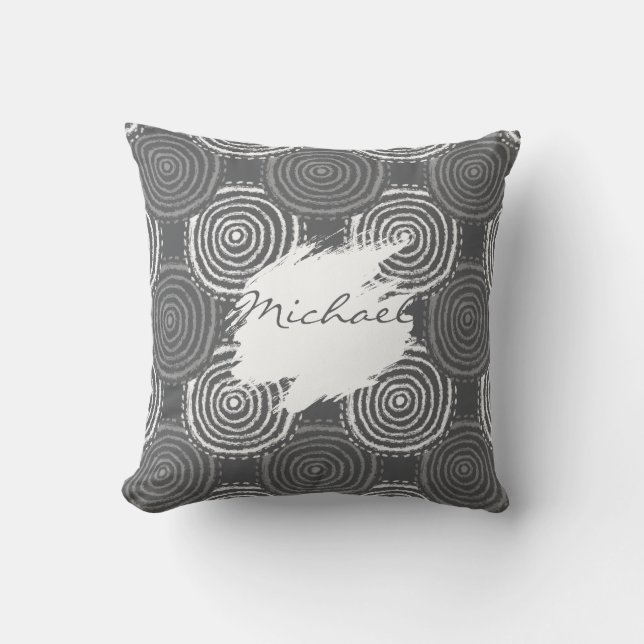 Tribal Circle Pattern Throw Pillow Kudde (Framsida)