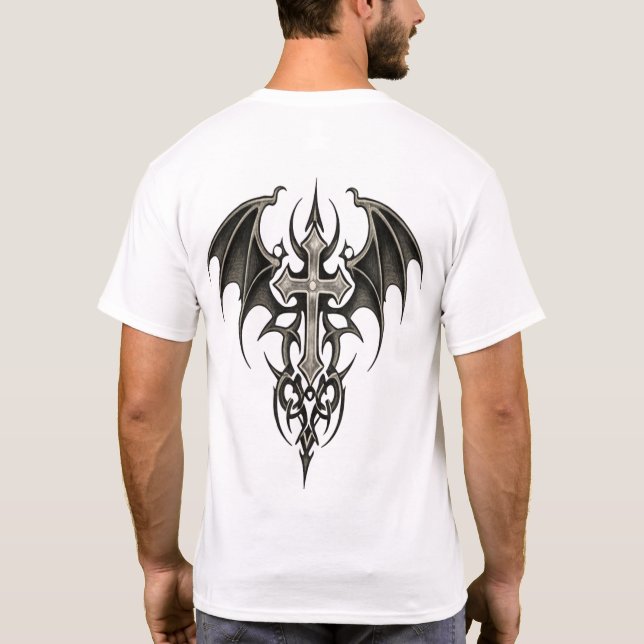 Tribal Cross Emblem T Shirt (Baksida)