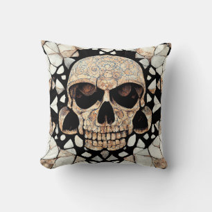 Tribal Decorative Ornament Mayan Skull Art Kudde