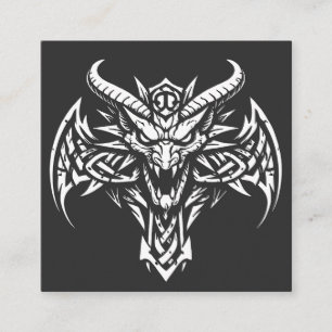 Tribal Demon Huvudgrafik av BurnsInHell Fyrkantigt Visitkort