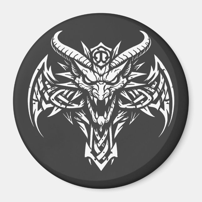 Tribal Demon Huvudgrafik av BurnsInHell Magnet (Framsidan)