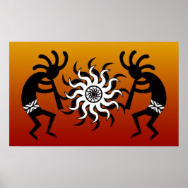 Tribal Desert Sol Southwest Design Kokopelli Poster