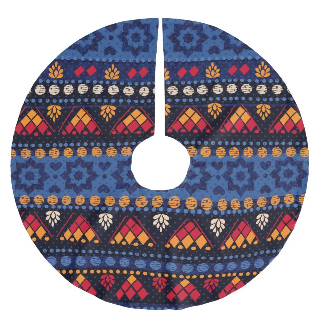 Tribal Design: Flerfunktionellt sömlöst Mönster. Julgransmatta Borstad Polyester (Framsidan)