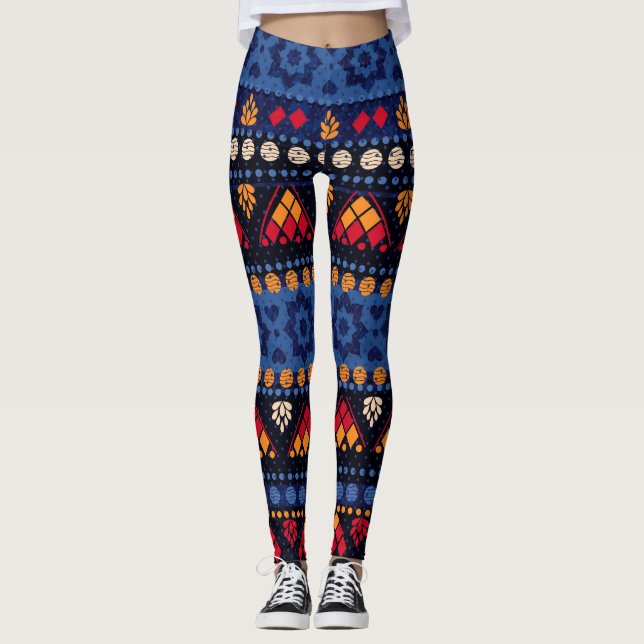 Tribal Design: Flerfunktionellt sömlöst Mönster. Leggings (Framsida)
