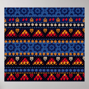 Tribal Design: Flerfunktionellt sömlöst Mönster. Poster