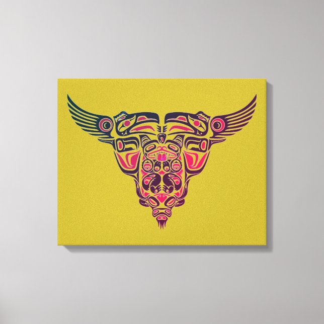 Tribal-design för tjur- och örntatuering canvastryck (Framsida)