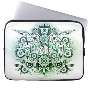 Tribal design grön nyans laptop fodral