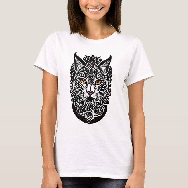 Tribal Design Lynx T Shirt (Framsida)