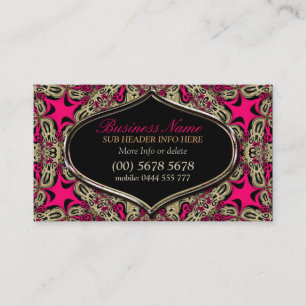 Tribal Diva Hot Pink Svart & Guld Namnkort