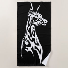 Tribal Dobermann Siluett Minimal Svart Vitt