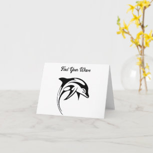 Tribal Dolphin Design Stylized Geometric Ocean Art Kort