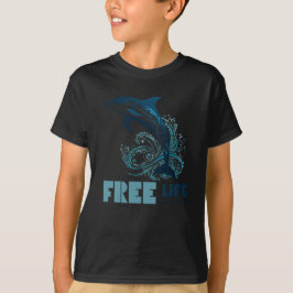 Tribal Dolphin Free Life T Shirt
