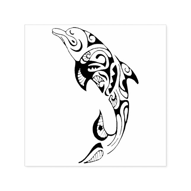 Tribal Dolphin Självfärgande Stämpel (Design)