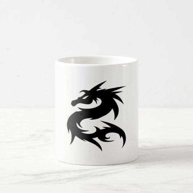 Tribal Dragon Silhouette Kaffemugg (Center)